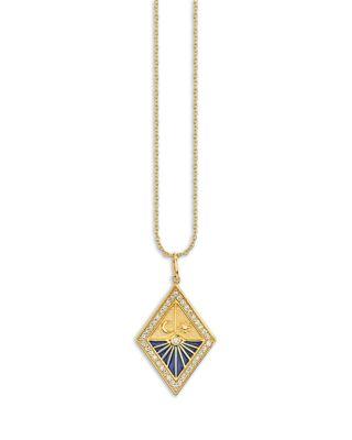 14K Yellow Gold Celestial Diamond Starburst Pendant Necklace by SYDNEY EVAN