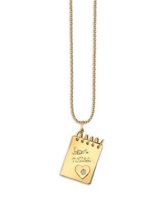 14K Yellow Gold Diamond Love Notes Notebook Necklace by SYDNEY EVAN