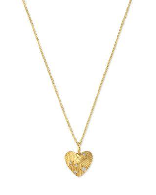 14K Yellow Gold Diamond Scatter Heart Pendant Necklace by SYDNEY EVAN