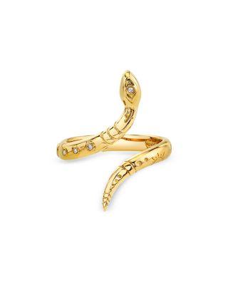 14K Yellow Gold Diamond Snake Wrap Ring by SYDNEY EVAN