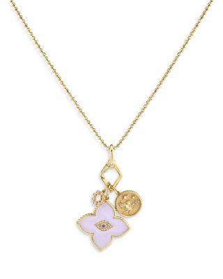 14K Yellow Gold Lilac Flower Charm Necklace by SYDNEY EVAN