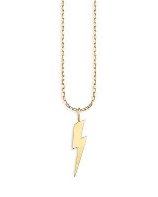 14K Yellow Gold Pure Lightning Bolt Pendant Necklace by SYDNEY EVAN