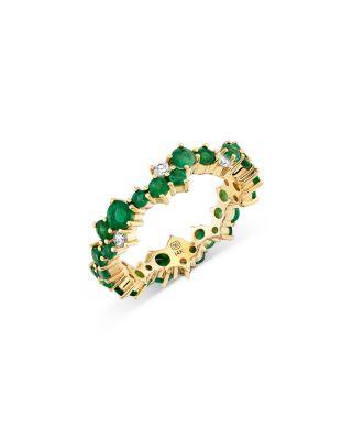 14K Yellow Gold Wicked Emerald & Diamond Emerald City Ring by SYDNEY EVAN