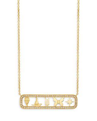 Wicked x Sydney Evan 14K Yellow Gold Diamond Open Icon Pendant Necklace by SYDNEY EVAN