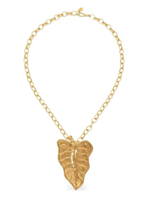 Botanica leaf-shaped pendant chain necklace by SYLVIA TOLEDANO