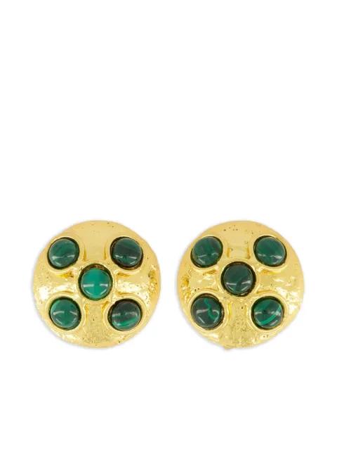 Brutalist malachite earrings by SYLVIA TOLEDANO