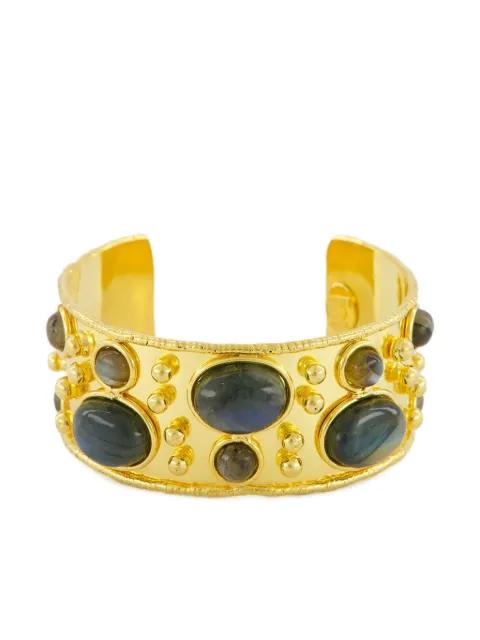 Byzance labradorite beaded cuff bracelet by SYLVIA TOLEDANO
