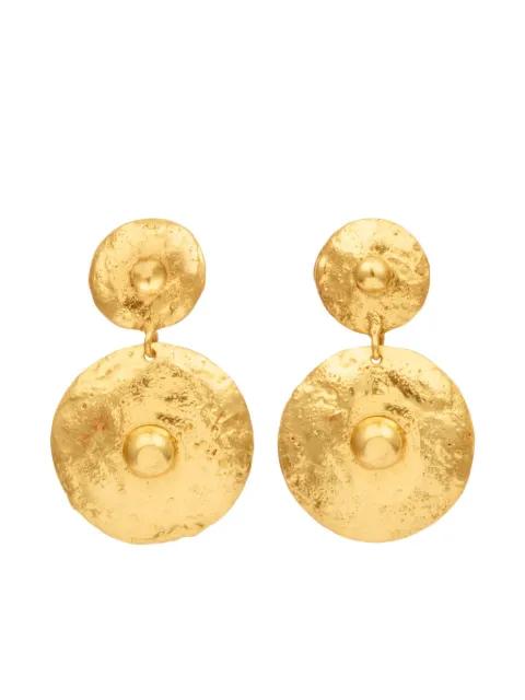 Venus hammered-disc drop earrings by SYLVIA TOLEDANO