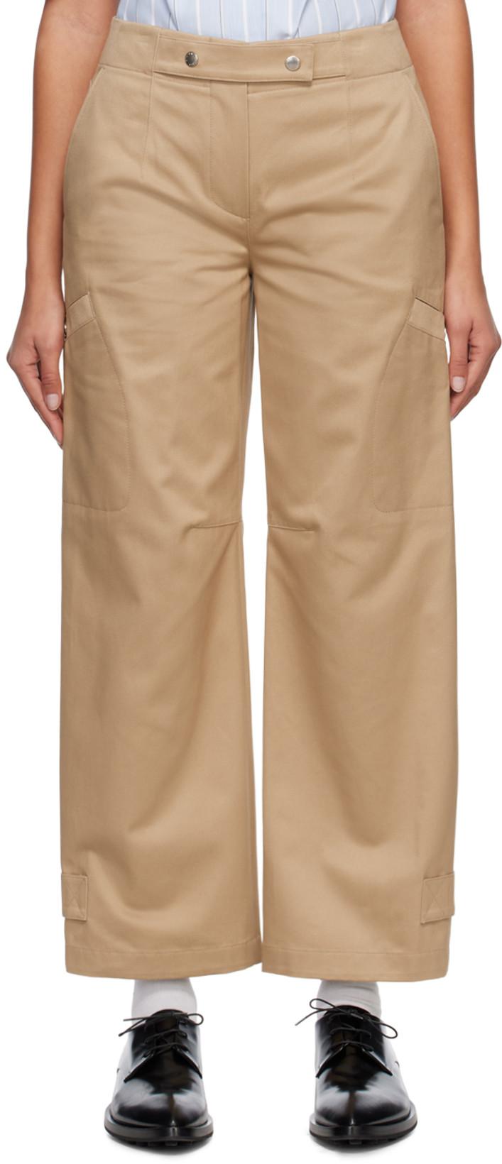 Beige Press-Stud Trousers by SYSTEM