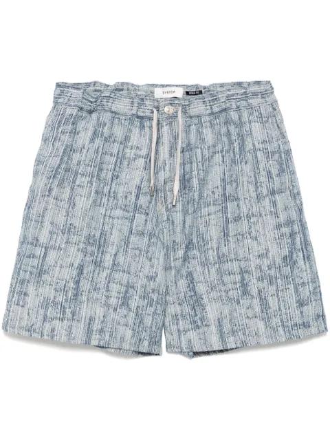 Dacquard denim shorts by SYSTEM