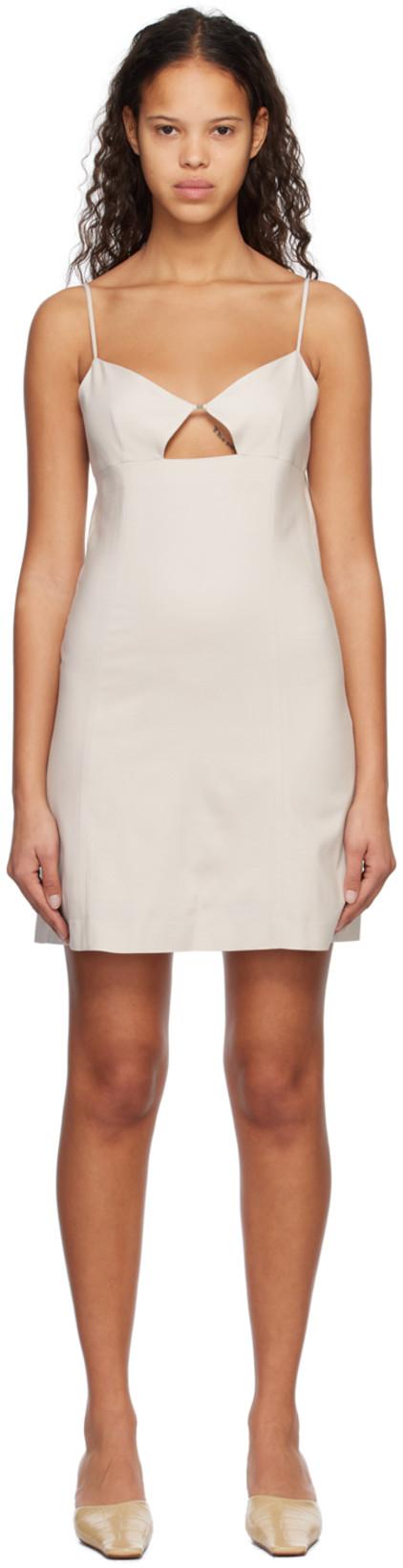 Off-White Cutout Minidress by SYSTEM