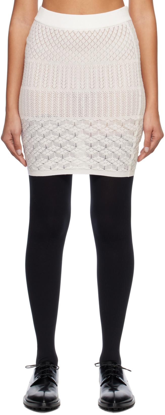 Off-White Semi-Sheer Midi Skirt by SYSTEM
