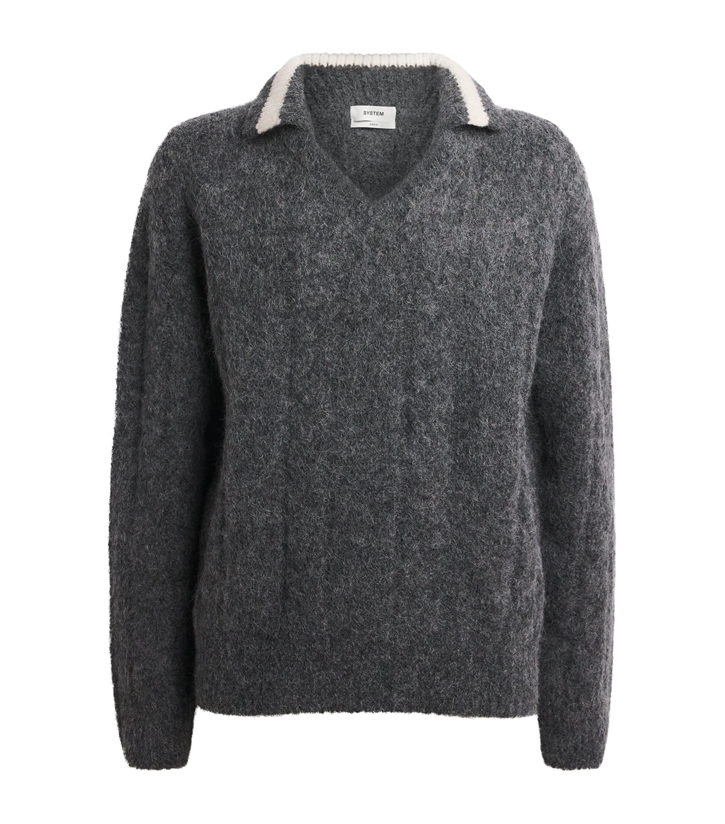 System Wool-Blend Polo Sweater by SYSTEM