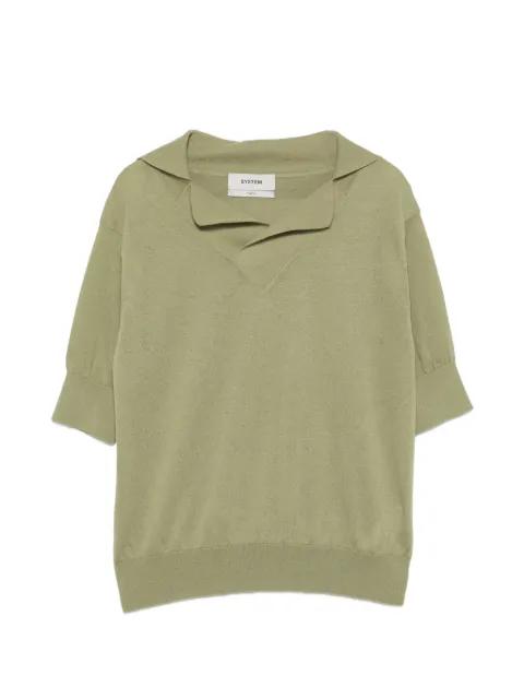 V-neck short-sleeve top by SYSTEM