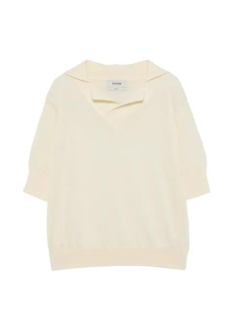 V-neck short-sleeve top by SYSTEM
