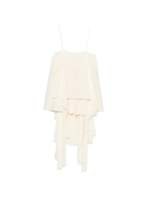 asymmetric-neck ruffled top by SYSTEM