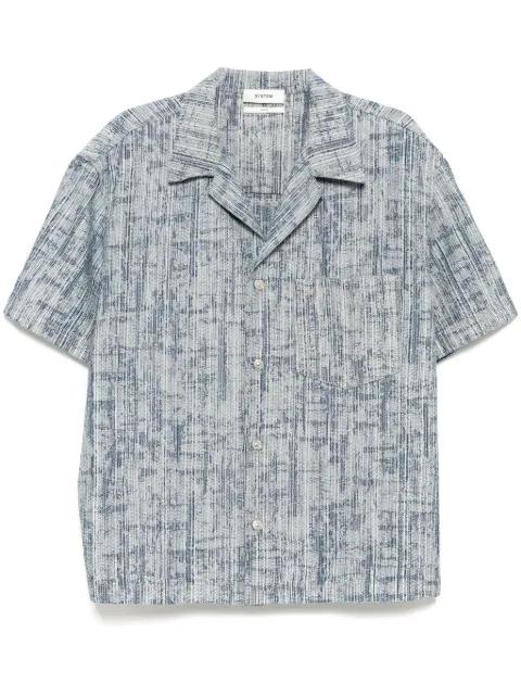 denim jacquard camp shirt by SYSTEM