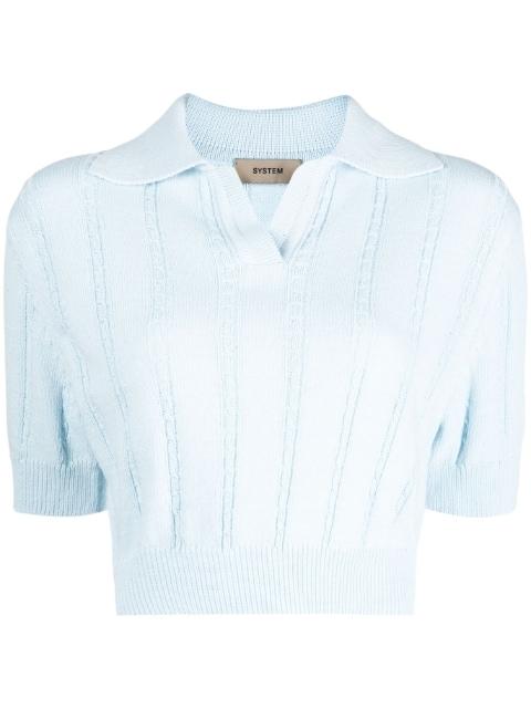 knitted cropped top by SYSTEM