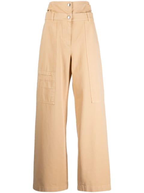 layered-waist tapered trousers by SYSTEM