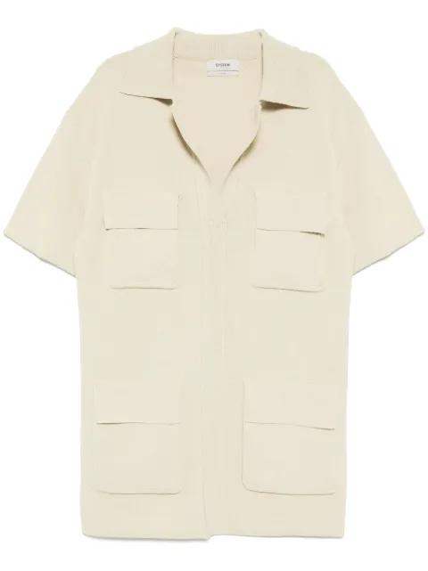patched pocket knitted shirt by SYSTEM