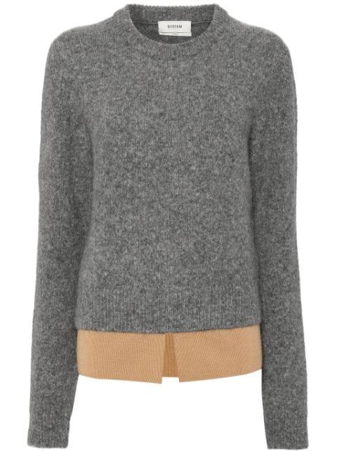 shirt layered knit top by SYSTEM