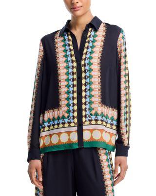 Button Front Blouse by T TAHARI