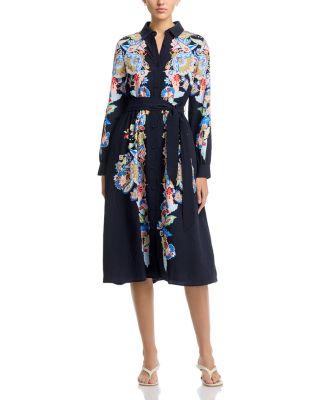 Button Sleeve Button Front Dress by T TAHARI