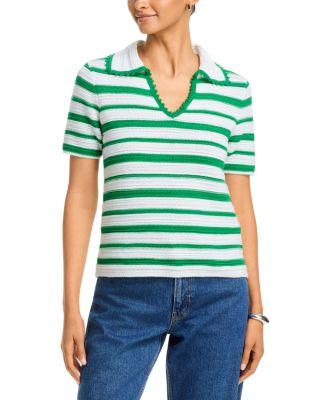 Collared Split V Neck Top by T TAHARI