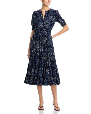 Elbow Sleeve Button Down Airflow Fit and Flare Dress by T TAHARI