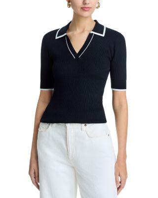 Elbow Sleeve Polo Top - Exclusive by T TAHARI