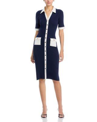Elbow Sleeve Rib Sweater Dress by T TAHARI