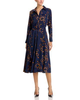 Half Placket Button Down Midi Dress by T TAHARI
