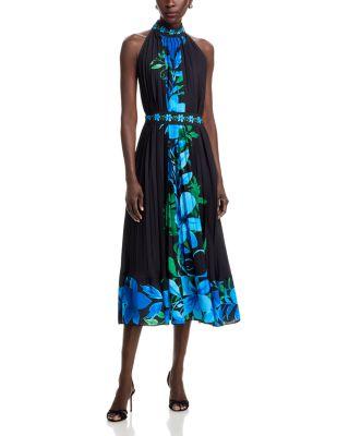 High Neck Pleated Dress by T TAHARI