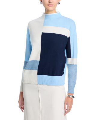 Mock Neck Modern Colorblock Sweater by T TAHARI