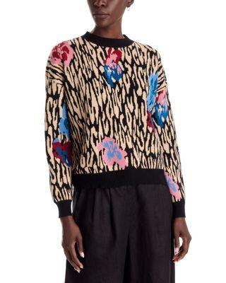 Printed Jacquard Dropped Shoulder Sweater by T TAHARI