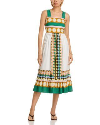 Printed Square Neck Midi Dress by T TAHARI