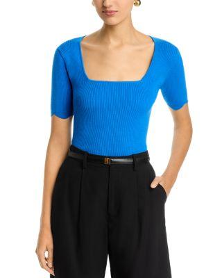 Square Neck Scallop Edge Top by T TAHARI
