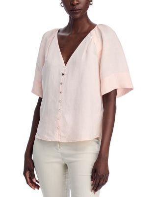 V Neck Elbow Sleeve Top by T TAHARI