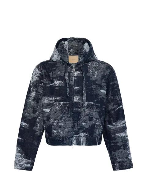 drawstring-detail denim hoodie by TAAKK