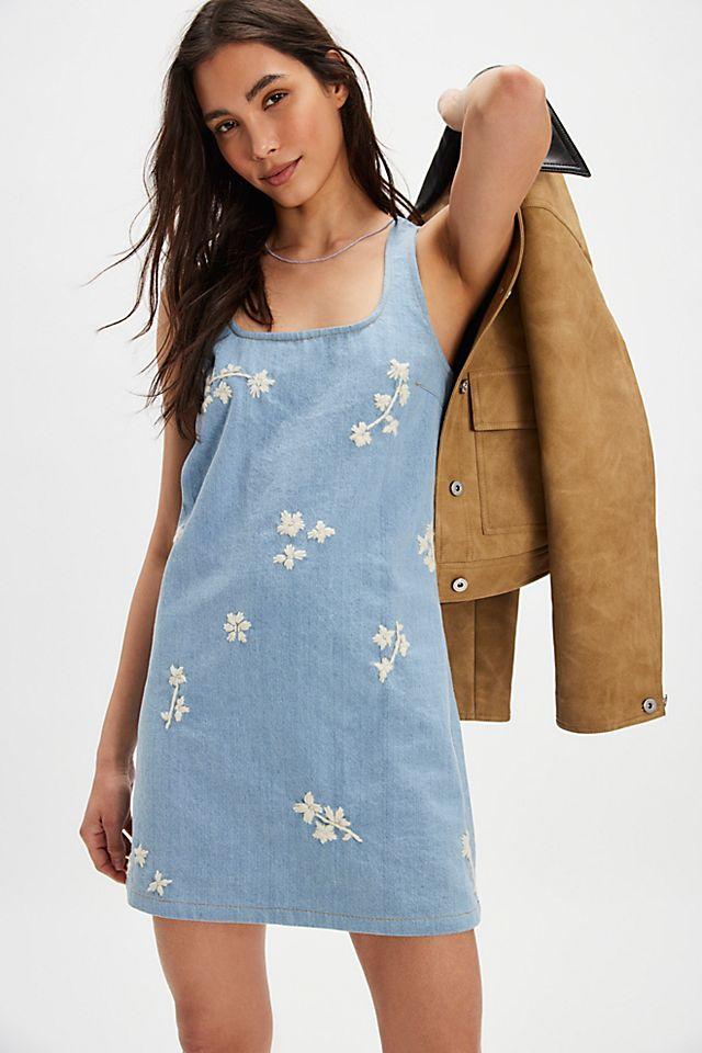 Tach Dakota Denim Mini Dress by TACH CLOTHING | FREE PEOPLE