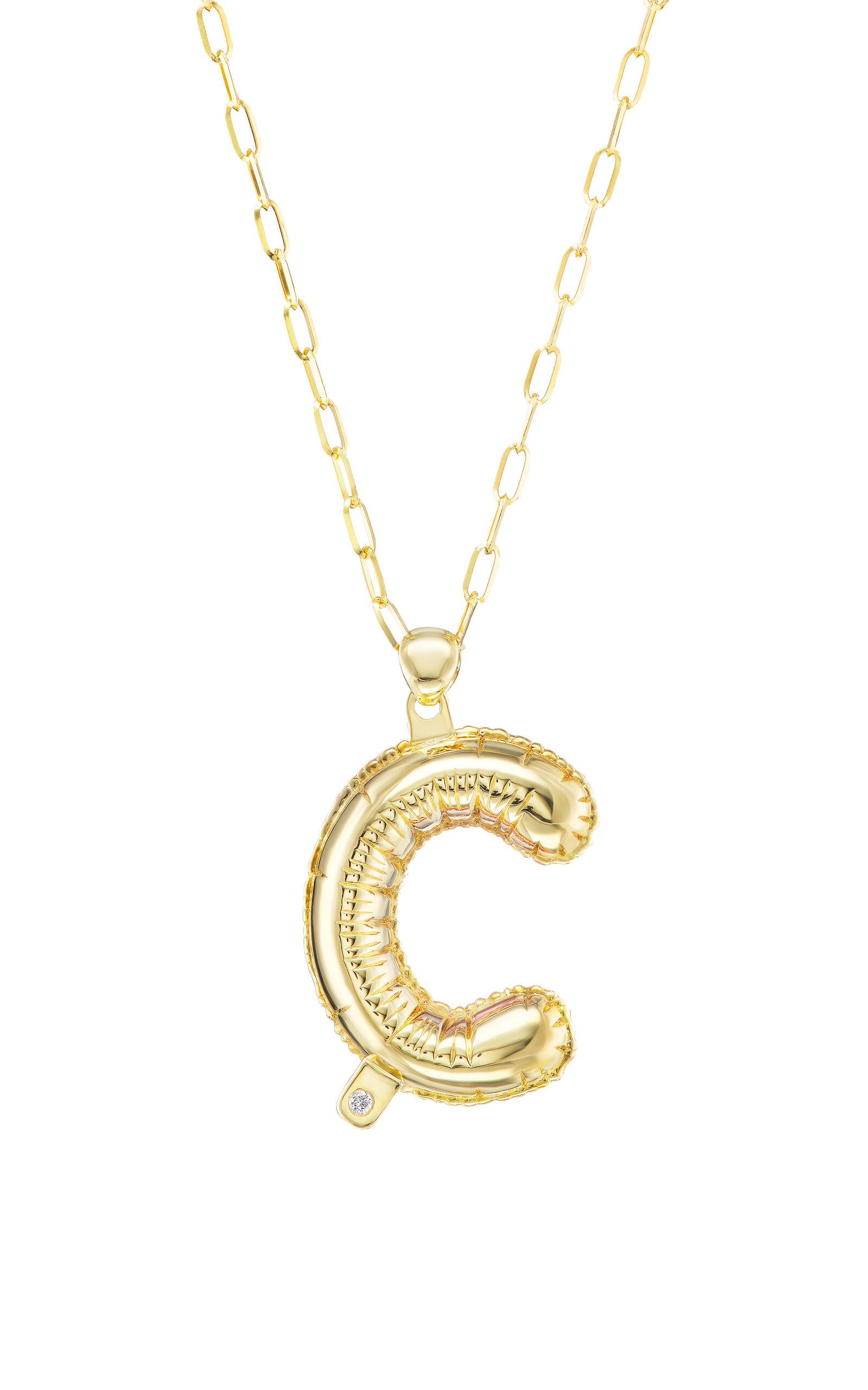 TACIT - 14K Yellow Gold Two Sidedumbo Balloon Letter Pendant - Pink - - Only At Moda Operandi - Gifts For Her by TACIT