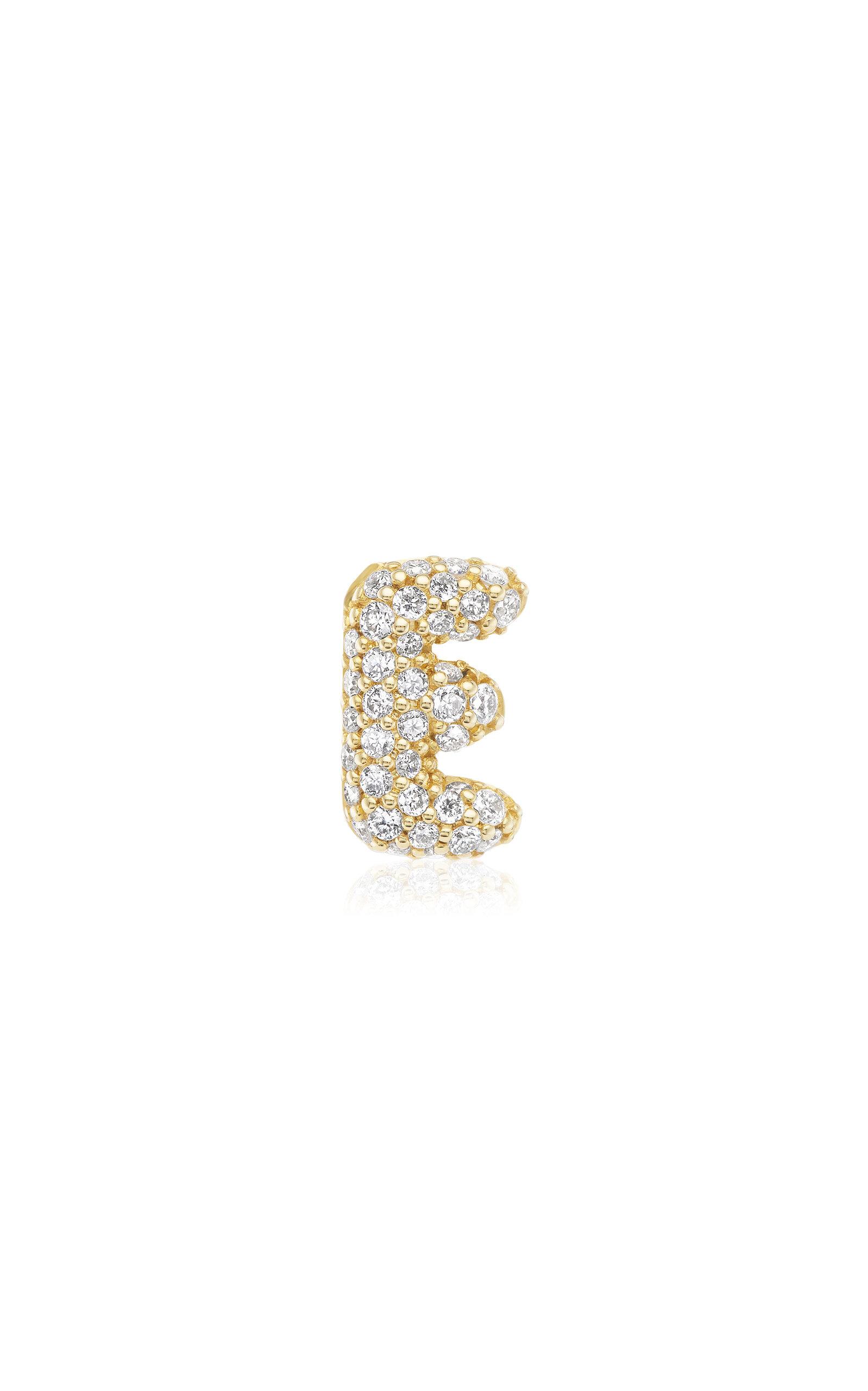 TACIT - 14k Yellow Gold Diamond Mini Balloon Letter Single Stud - Gold - - Only At Moda Operandi - Gifts For Her by TACIT
