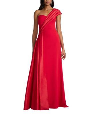 Beis Draped One-Shoulder Gown by TADASHI SHOJI