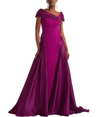 Blanka Draped Contrast Taffeta Ball Gown by TADASHI SHOJI