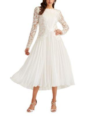Caius Embroidered Illusion Midi Dress by TADASHI SHOJI