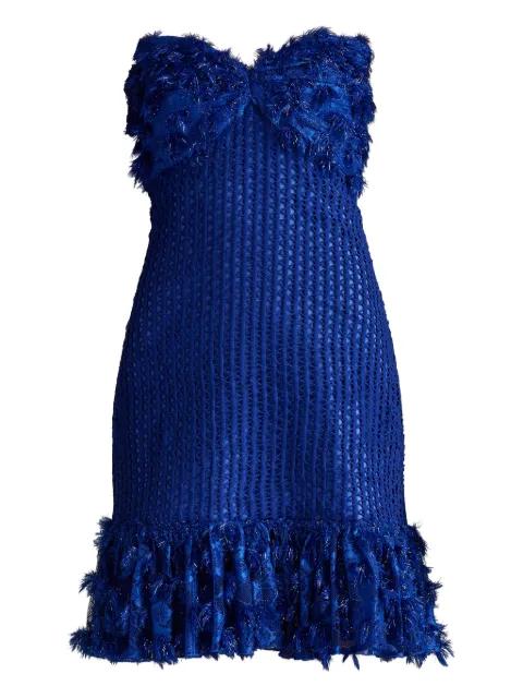 Carmen frayed strapless dress by TADASHI SHOJI