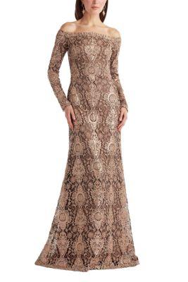 Elisara Sequin Embroidered Gown by TADASHI SHOJI