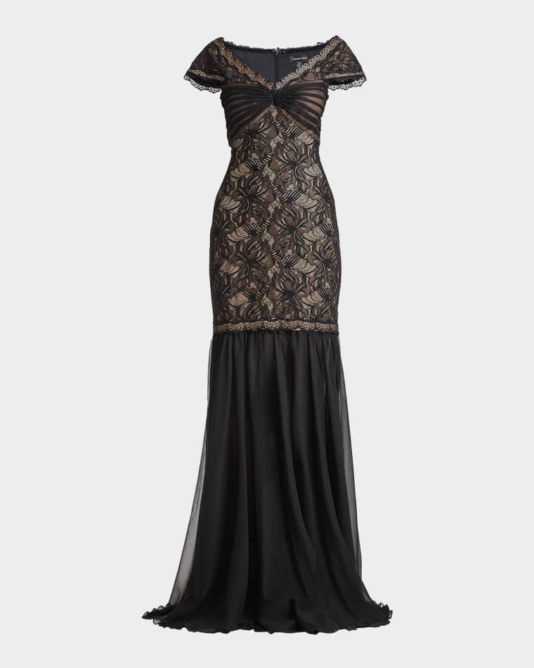 Floral Lace Mermaid Gown by TADASHI SHOJI