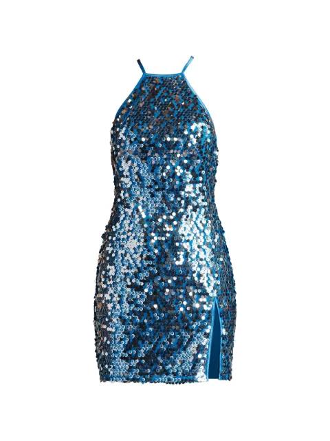 Joia sequined halterneck mini dress by TADASHI SHOJI