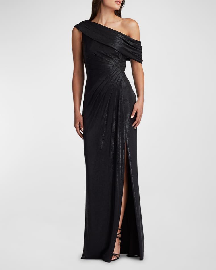 Leary Draped One-Shoulder Gown by TADASHI SHOJI